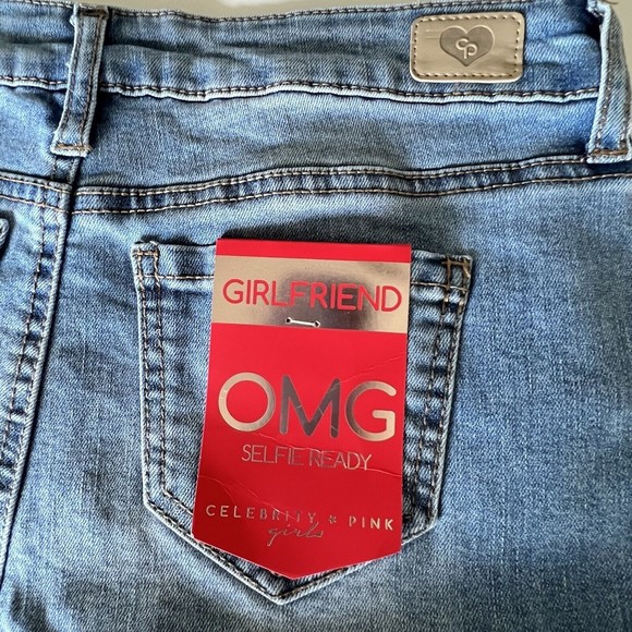Celebrity Pink Jean Girls Sz 14 Unicorn Embroidery Pink Mid Rise Girlfriend New - Picture 5 of 16